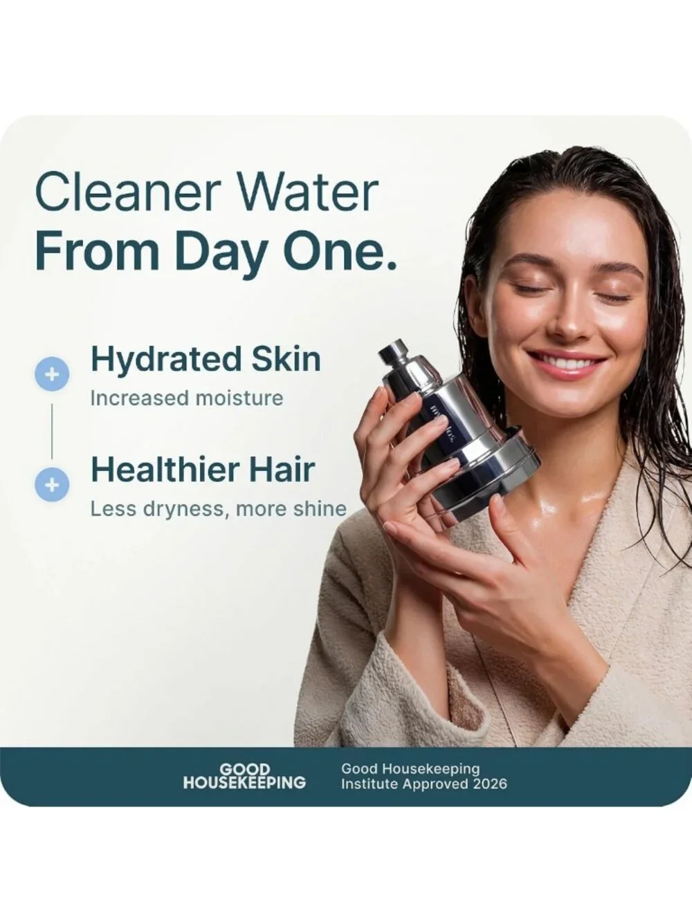 Filtered Shower Head for Hard Water - Chrome Shower Filter for Clean Water